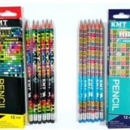 مداد مشکی پاک کن دار بدنه طرح دار KMT
